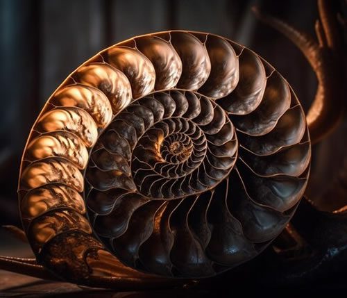 Shell golden ratio in nature