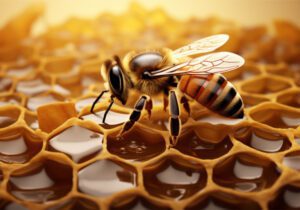 Hexagon-shaped cells in bees honeycomb - math in nature
