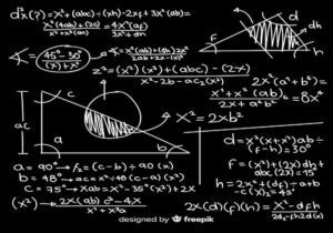 trigonometry equations on a board